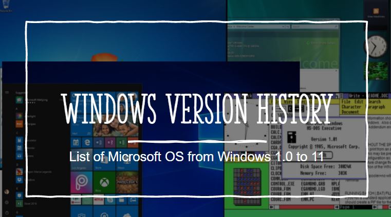 Microsoft Windows版本列表从1.0到Win 11